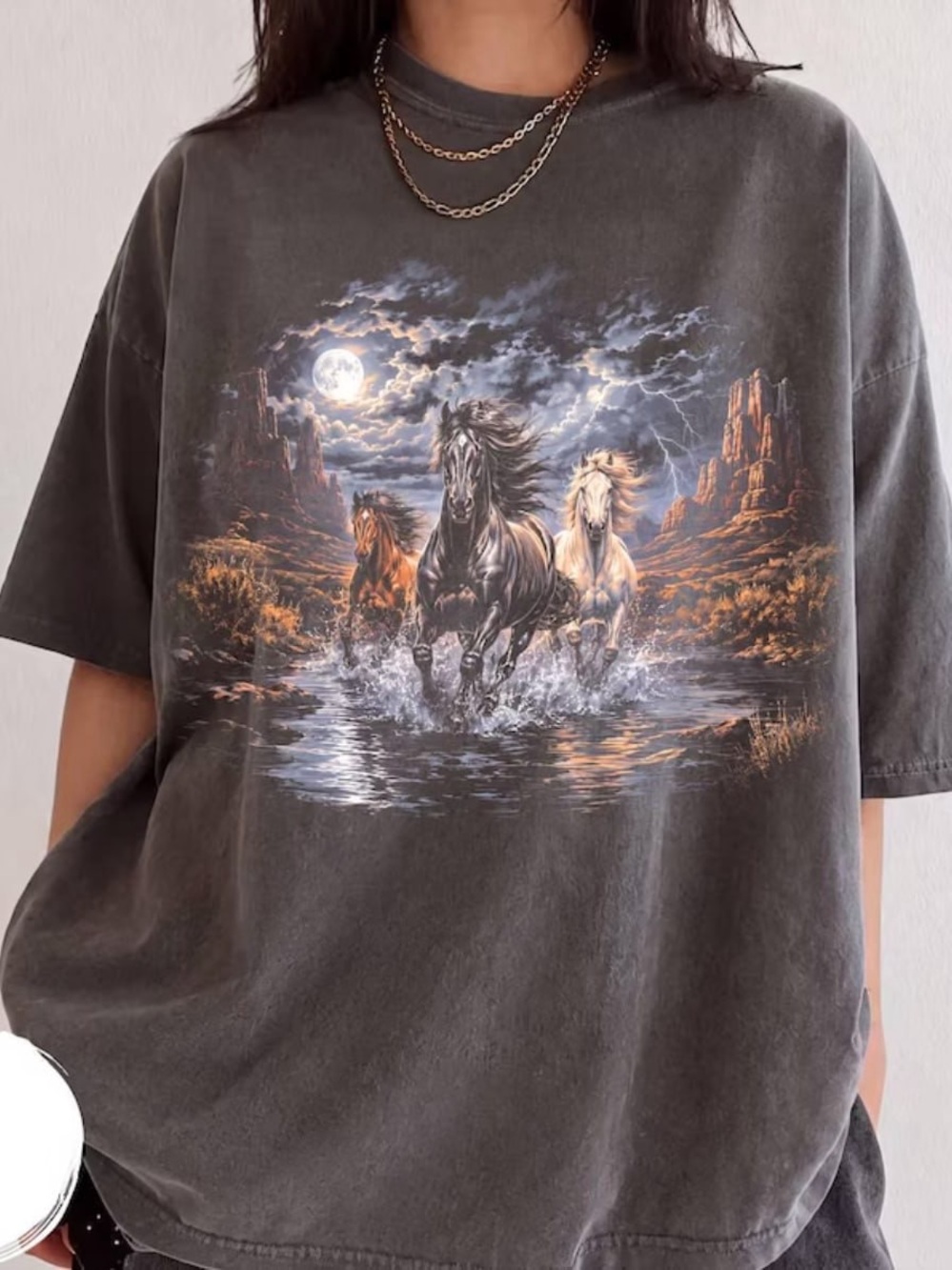 Comfort Colors Pepper Graphic Horse Print Tee